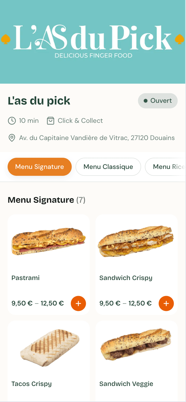 Apercu de votre page de commande